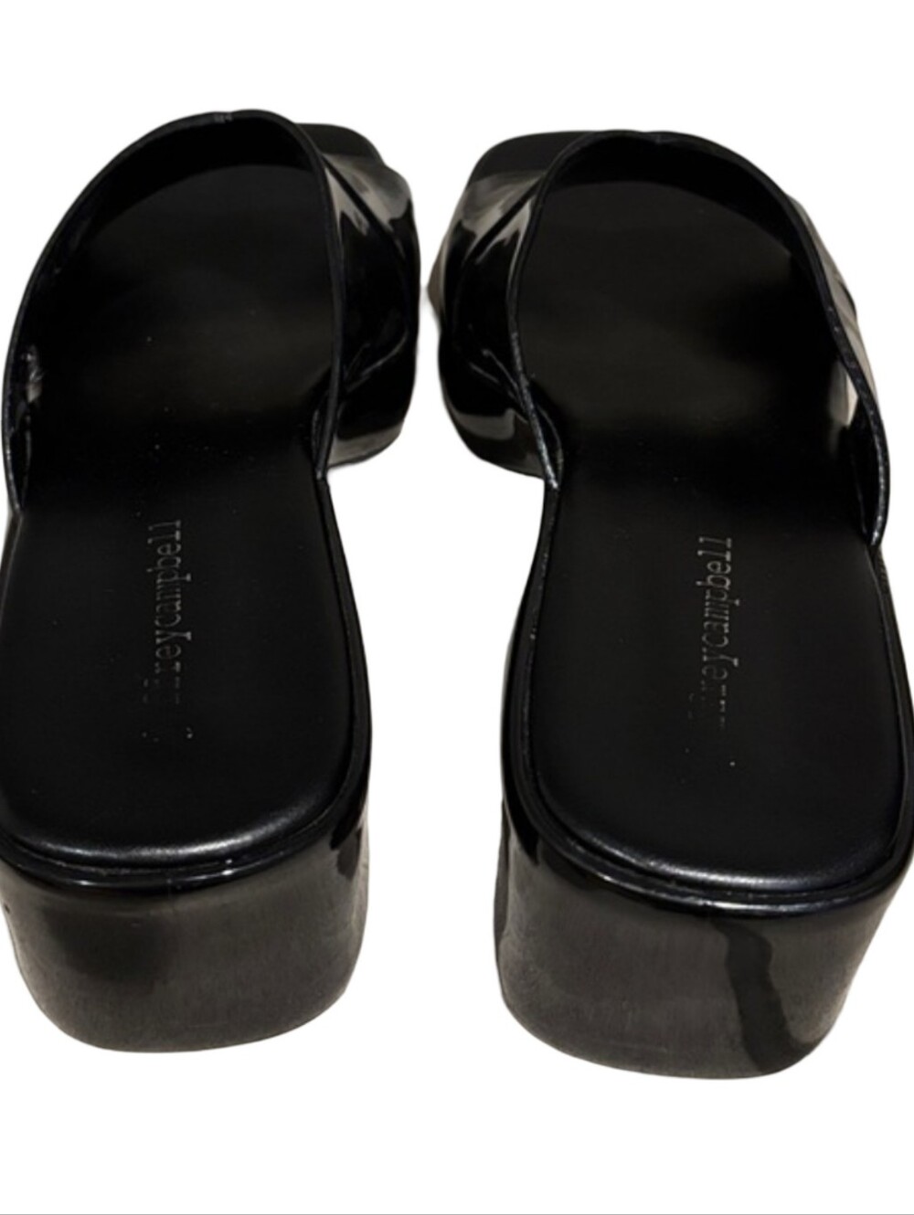 Jeffrey Campbell Bubblegum Platform Sandals in black shiny Size 8 NWOT - Picture 6 of 9